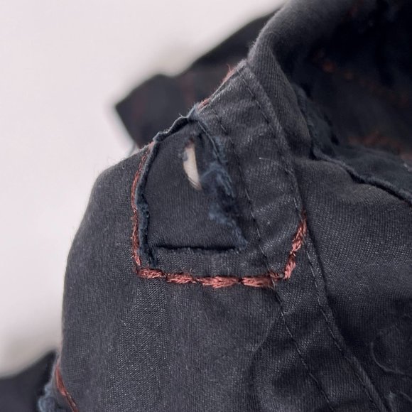 Chicos Black Abstract Art to Wear Contrast Stitch Button Blazer Jacket M 1 FLAW - Picture 10 of 10